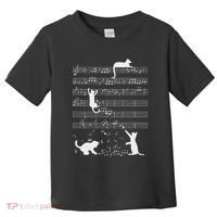 Cute Cat Kitty Playing Music Note Funny Clef Musician Art Toddler T-Shirt thumb 0