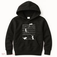 Cute Cat Kitty Playing Music Note Funny Clef Musician Art Kids Hoodie thumb 0