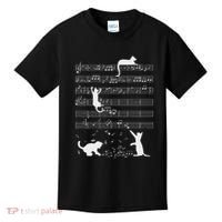 Cute Cat Kitty Playing Music Note Funny Clef Musician Art Kids T-Shirt thumb 0