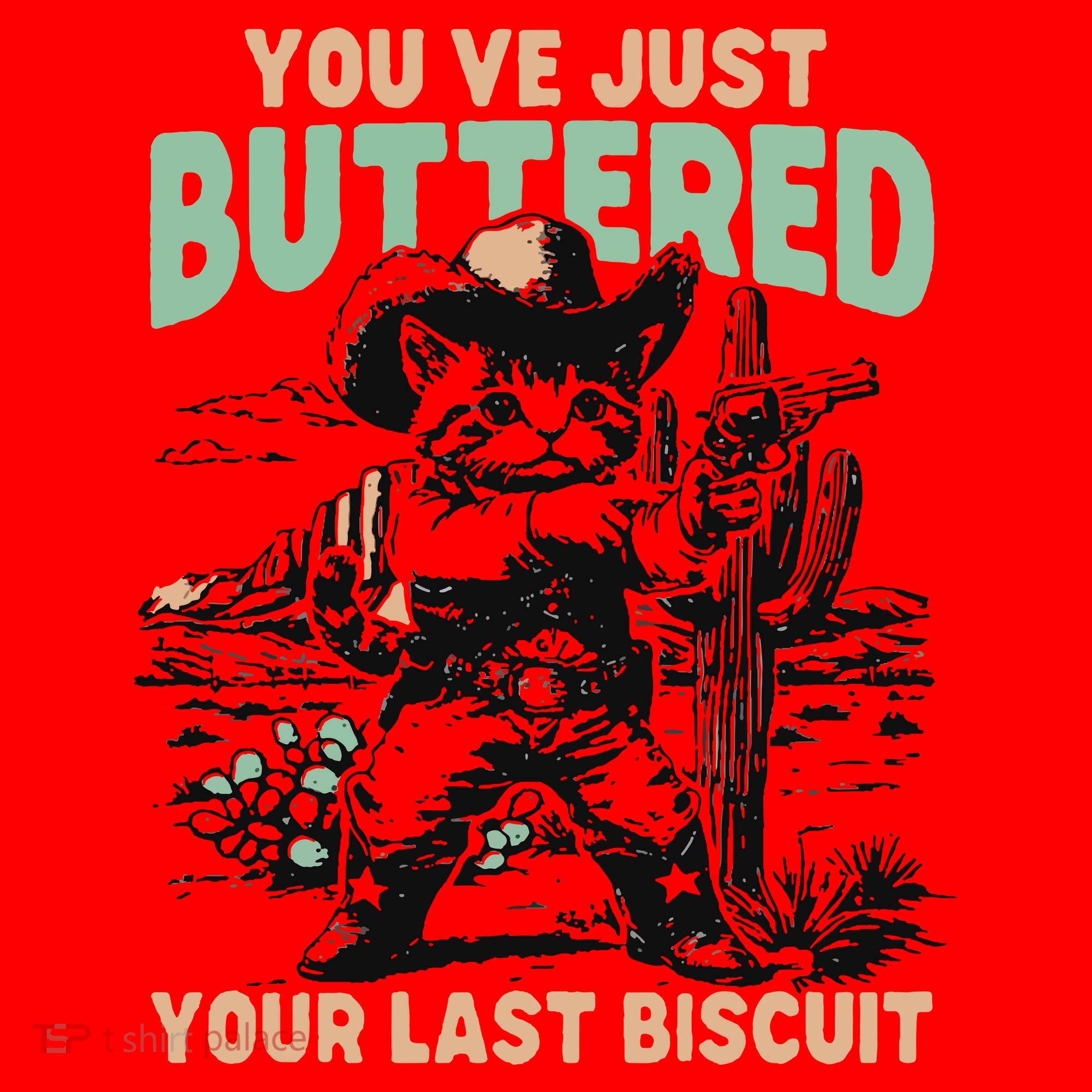 Cute Cowboy Kitten YouVe Just Buttered Your Last Biscuit Santa Hat