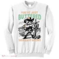 Cute Cowboy Kitten YouVe Just Buttered Your Last Biscuit Sweatshirt thumb 0
