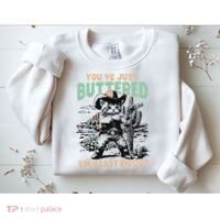 Cute Cowboy Kitten YouVe Just Buttered Your Last Biscuit Sweatshirt thumb 2
