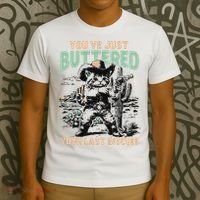 Cute Cowboy Kitten YouVe Just Buttered Your Last Biscuit T-Shirt thumb 3