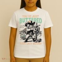 Cute Cowboy Kitten YouVe Just Buttered Your Last Biscuit T-Shirt thumb 4