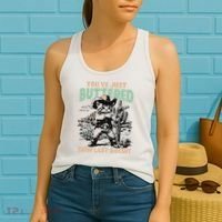 Cute Cowboy Kitten YouVe Just Buttered Your Last Biscuit Women's Tank Top thumb 2