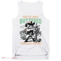 Cute Cowboy Kitten YouVe Just Buttered Your Last Biscuit Tank Top thumb 0
