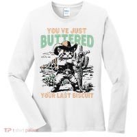 Cute Cowboy Kitten YouVe Just Buttered Your Last Biscuit Women's Long Sleeve Shirt thumb 0