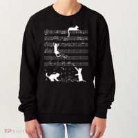 Cute Cat Kitty Playing Music Note Women's Sweatshirt thumb 0