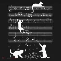 Cute Cat Kitty Playing Music Note Doggie Tank thumb 4