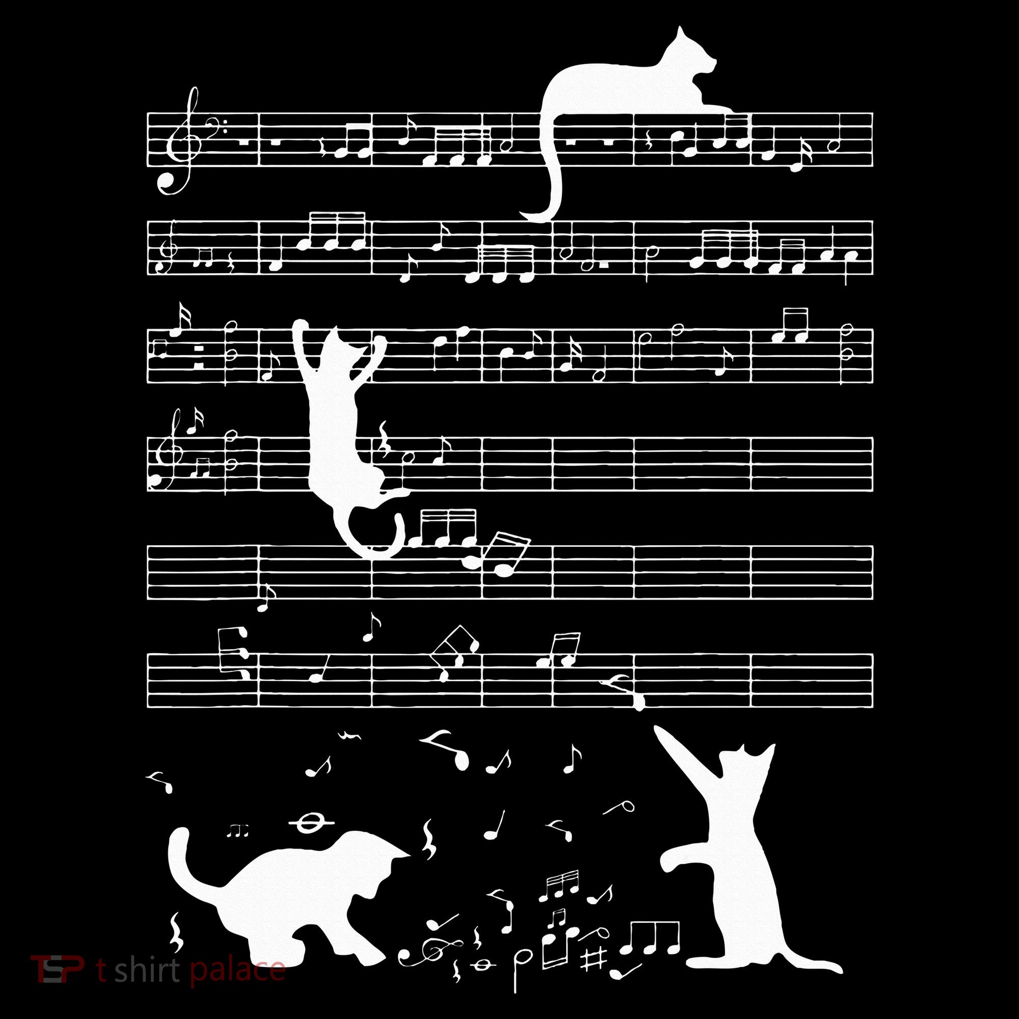 Cute Cat Kitty Playing Music Note Women's Hoodie