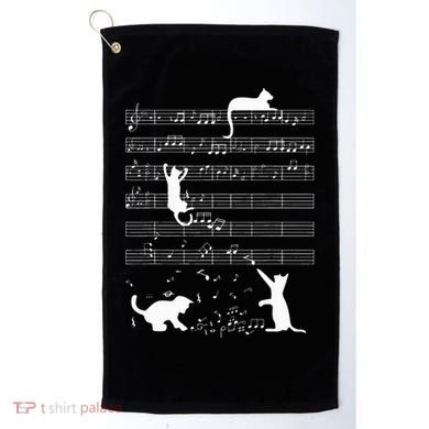 Cute Cat Kitty Playing Music Note Golf Towel