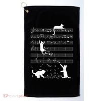 Cute Cat Kitty Playing Music Note Golf Towel thumb 0