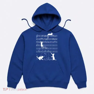 Cute Cat Kitty Playing Music Note Hoodie
