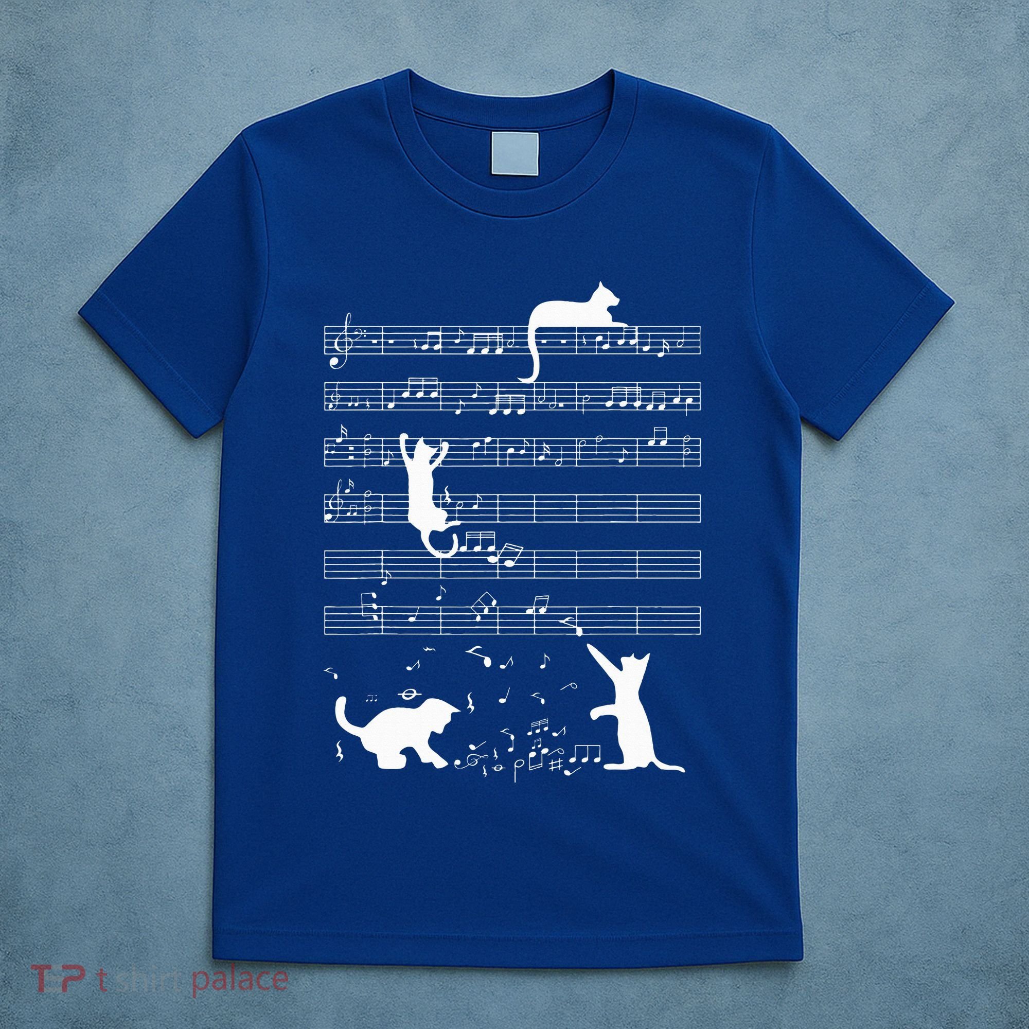 Cute Cat Kitty Playing Music Note T-Shirt