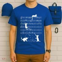 Cute Cat Kitty Playing Music Note T-Shirt thumb 6