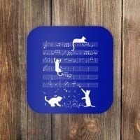 Cute Cat Kitty Playing Music Note Coaster thumb 0
