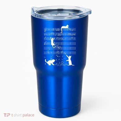 Cute Cat Kitty Playing Music Note Tumbler