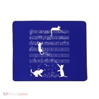 Cute Cat Kitty Playing Music Note Mousepad thumb 0