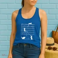 Cute Cat Kitty Playing Music Note Women's Tank Top thumb 2