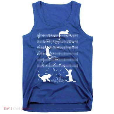 Cute Cat Kitty Playing Music Note Tank Top