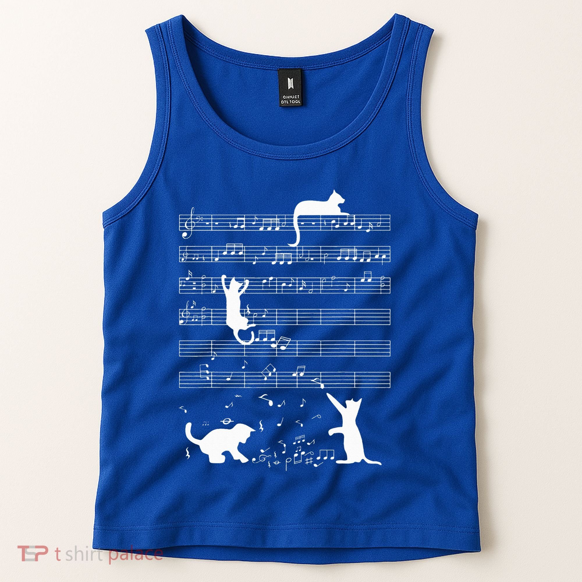 Cute Cat Kitty Playing Music Note Tank Top