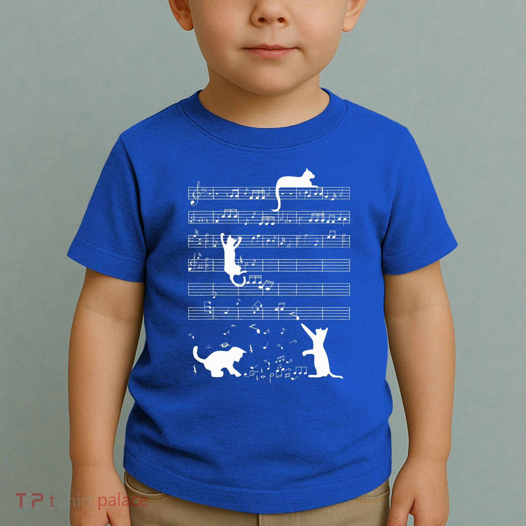 Cute Cat Kitty Playing Music Note Toddler T-Shirt