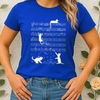 Cute Cat Kitty Playing Music Note Women's T-Shirt thumb 2