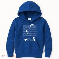 Cute Cat Kitty Playing Music Note Kids Hoodie thumb 0