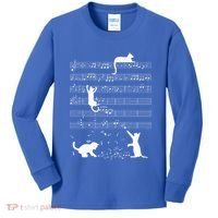 Cute Cat Kitty Playing Music Note Kids Long Sleeve Shirt thumb 0