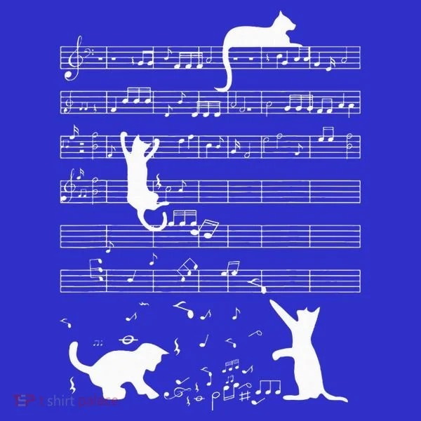Cute Cat Kitty Playing Music Note Kids Long Sleeve Shirt