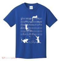 Cute Cat Kitty Playing Music Note Kids T-Shirt thumb 0