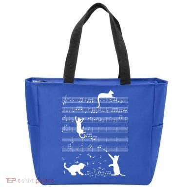 Cute Cat Kitty Playing Music Note Tote Bag
