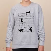 Cute Cat Kitty Playing Music Note Clef Musician Art Women's Sweatshirt thumb 0