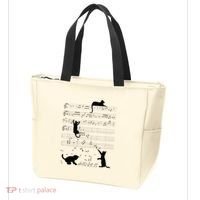 Cute Cat Kitty Playing Music Note Clef Musician Art Tote Bag thumb 3