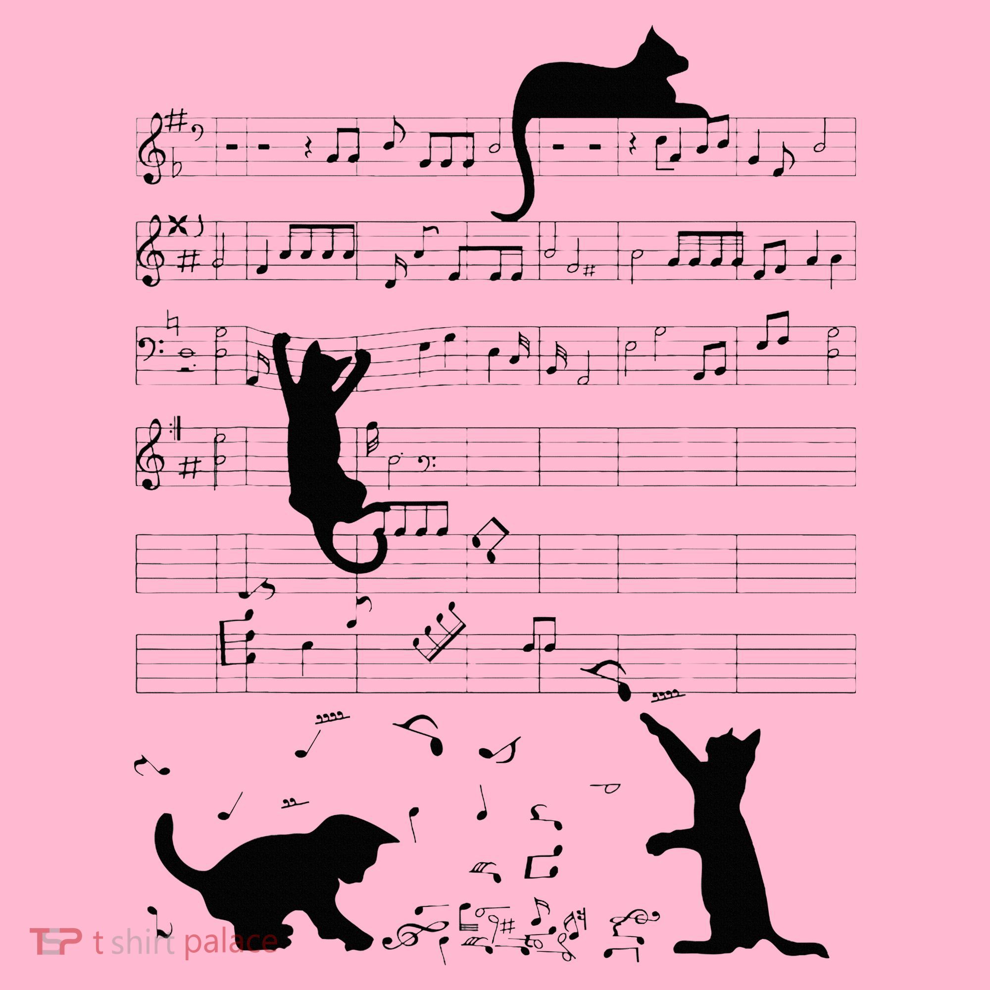 Cute Cat Kitty Playing Music Note Clef Musician Art Coaster