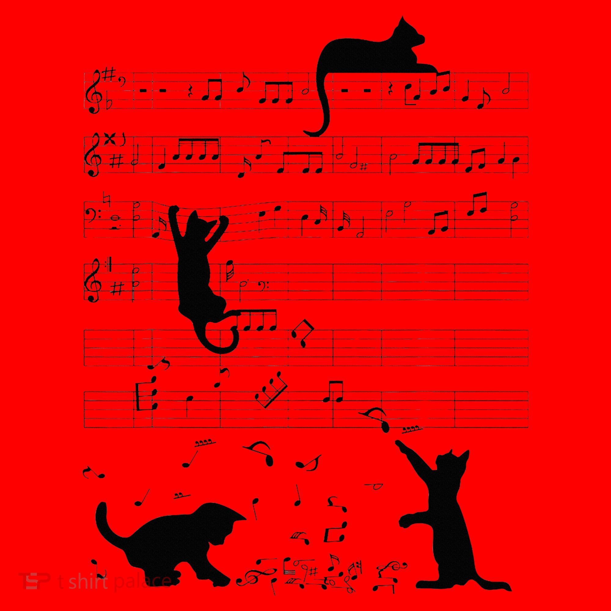 Cute Cat Kitty Playing Music Note Clef Musician Art Santa Hat