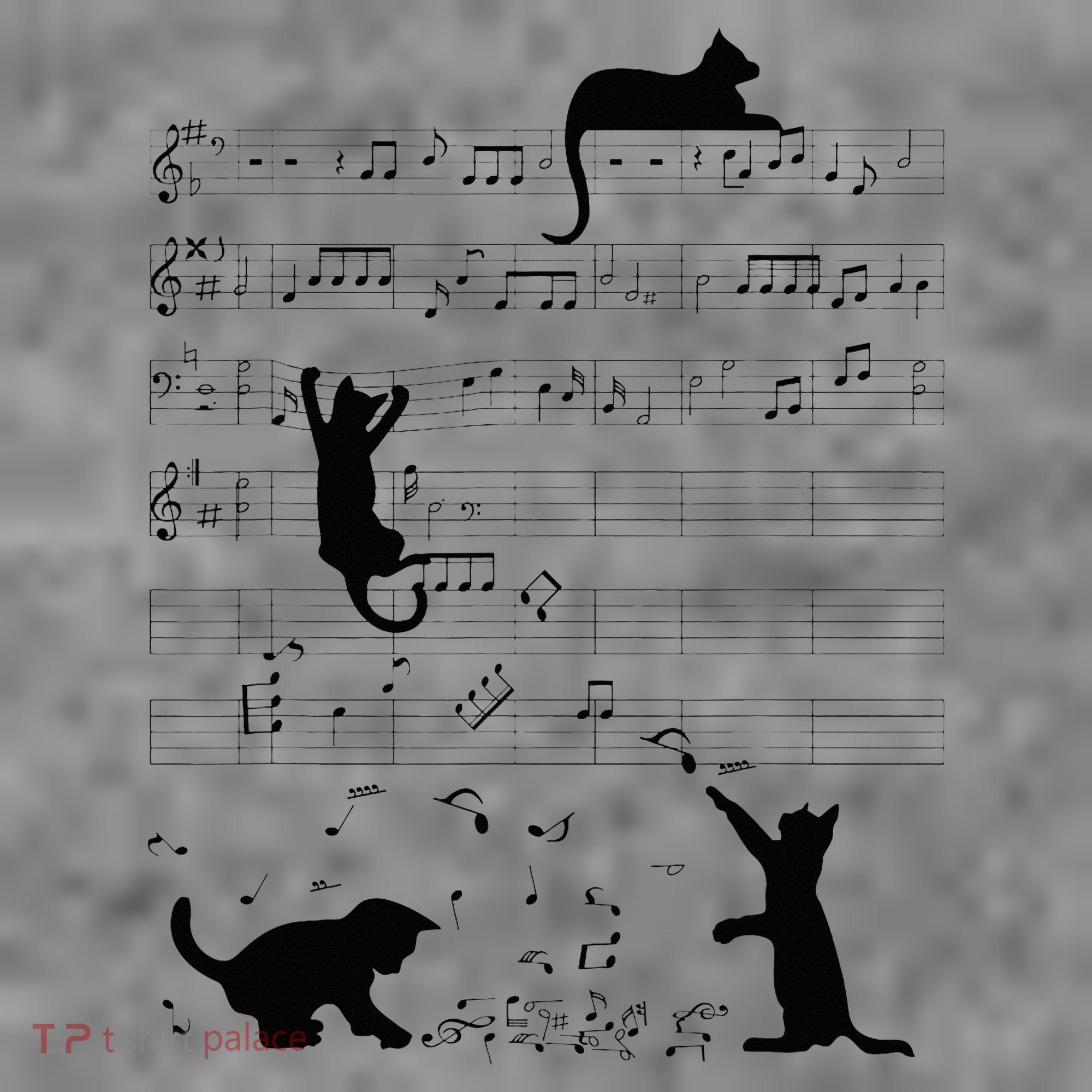 Cute Cat Kitty Playing Music Note Clef Musician Art Toddler Hoodie
