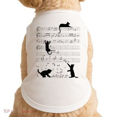 Cute Cat Kitty Playing Music Note Clef Musician Art Doggie Tank