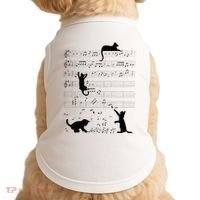 Cute Cat Kitty Playing Music Note Clef Musician Art Doggie Tank thumb 0