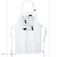Cute Cat Kitty Playing Music Note Clef Musician Art Apron thumb 0