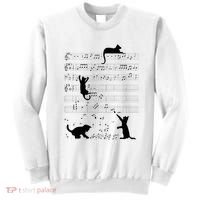 Cute Cat Kitty Playing Music Note Clef Musician Art Sweatshirt thumb 0
