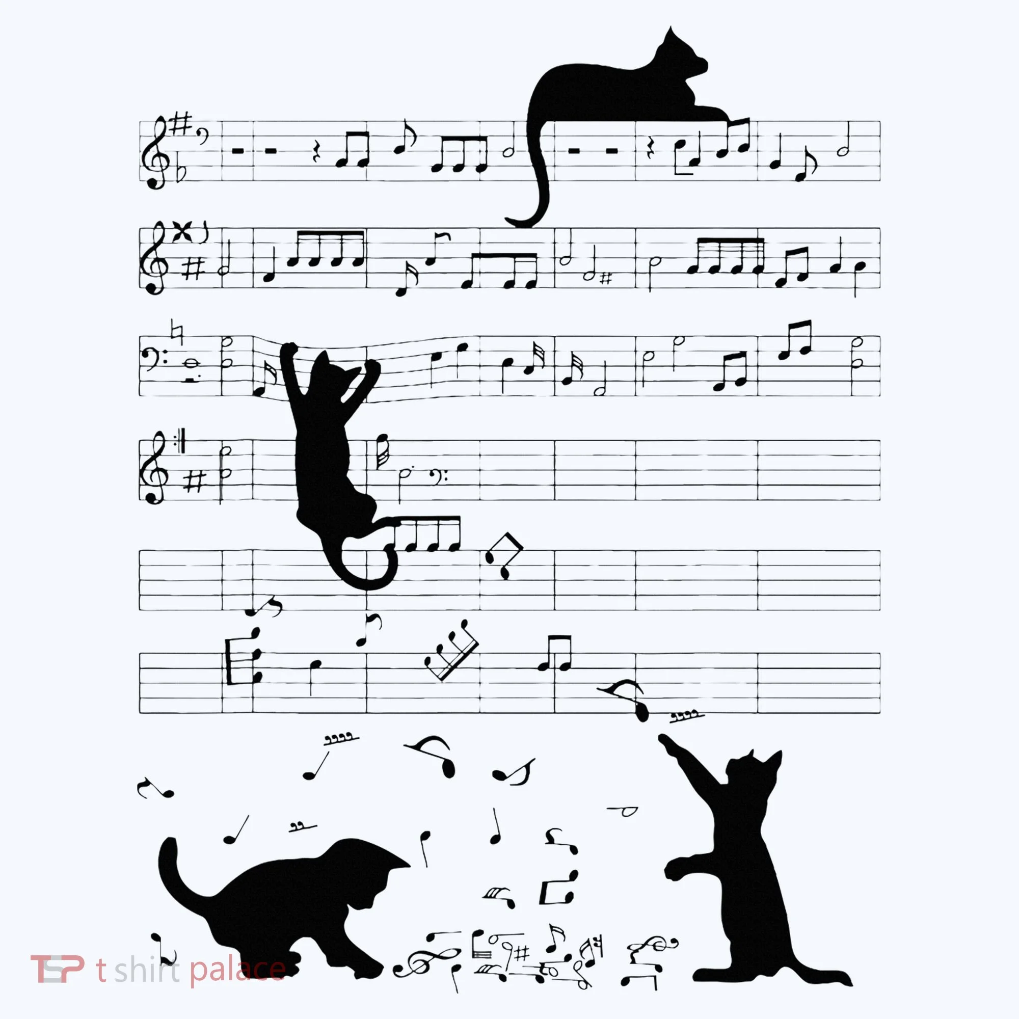 Cute Cat Kitty Playing Music Note Clef Musician Art Ornament
