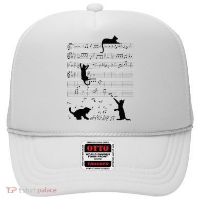 Cute Cat Kitty Playing Music Note Clef Musician Art Hat