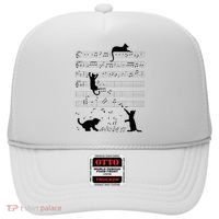 Cute Cat Kitty Playing Music Note Clef Musician Art Hat thumb 0