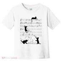 Cute Cat Kitty Playing Music Note Clef Musician Art Toddler T-Shirt thumb 0