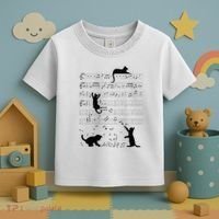 Cute Cat Kitty Playing Music Note Clef Musician Art Toddler T-Shirt thumb 3