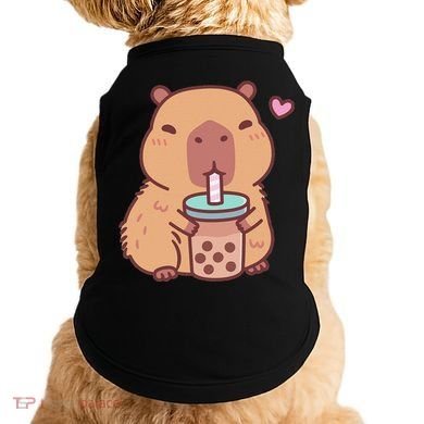Cute Capybara Kawaii Anime Drinking Bubble Tea Lover Doggie Tank