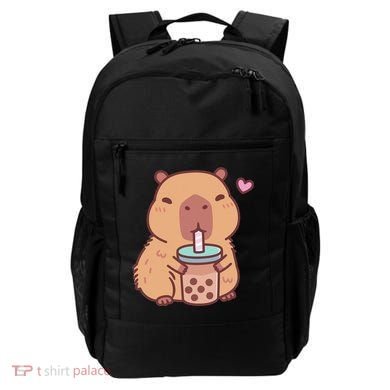 Cute Capybara Kawaii Anime Drinking Bubble Tea Lover Backpack