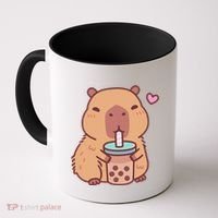 Cute Capybara Kawaii Anime Drinking Bubble Tea Lover Coffee Mug thumb 0
