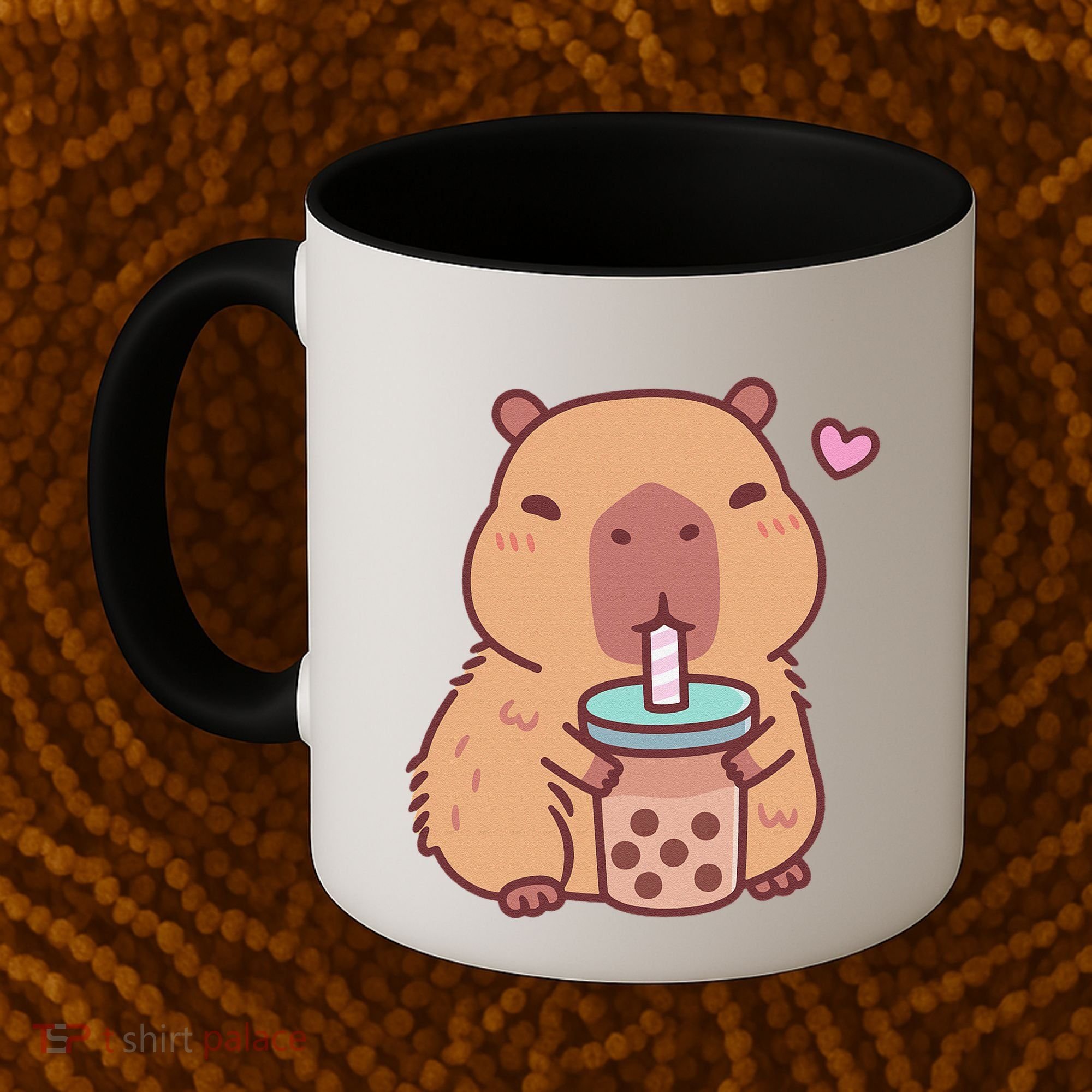 Cute Capybara Kawaii Anime Drinking Bubble Tea Lover Coffee Mug
